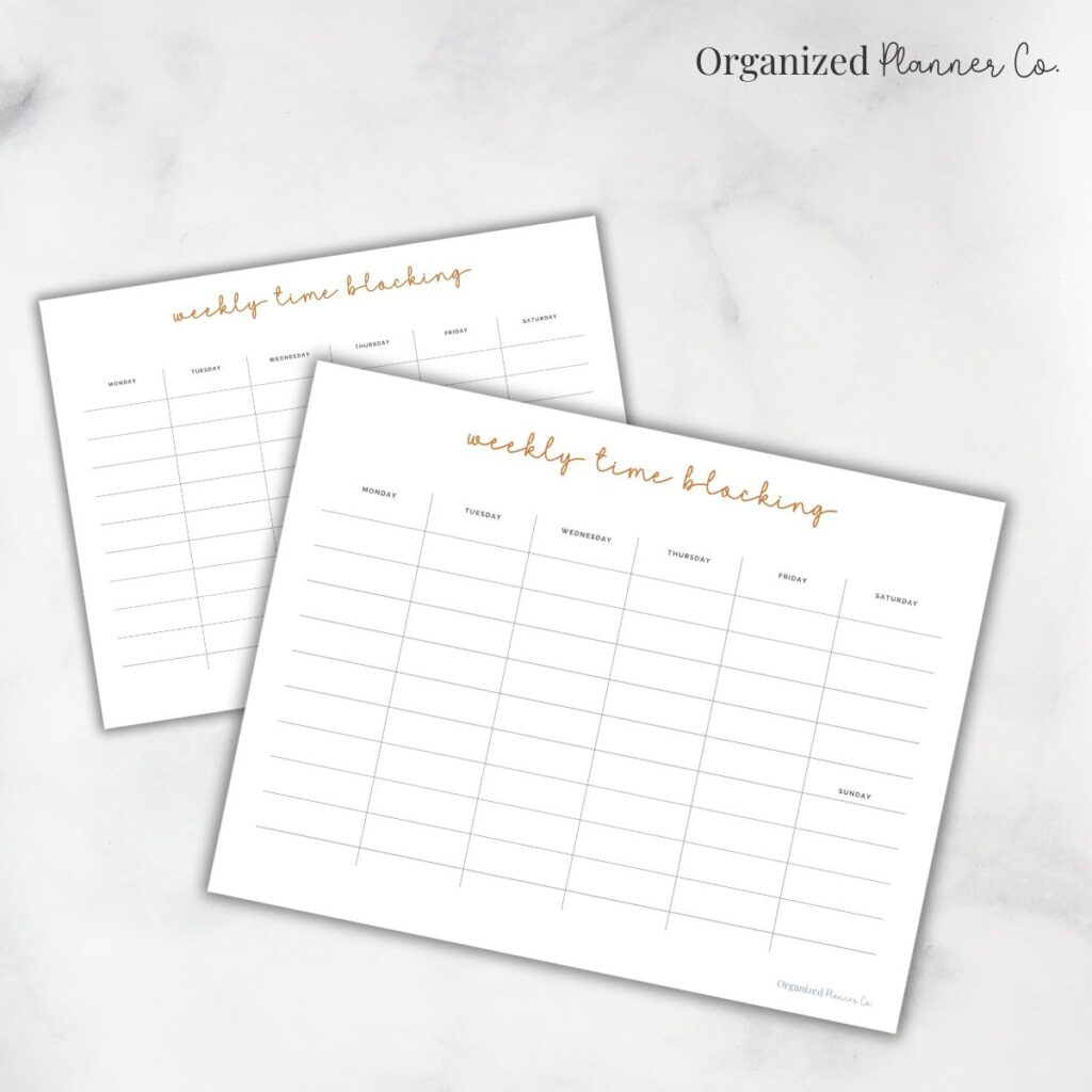 Week Blocking Schedu Free Printable Weekly Time Blocking Schedule Template ...