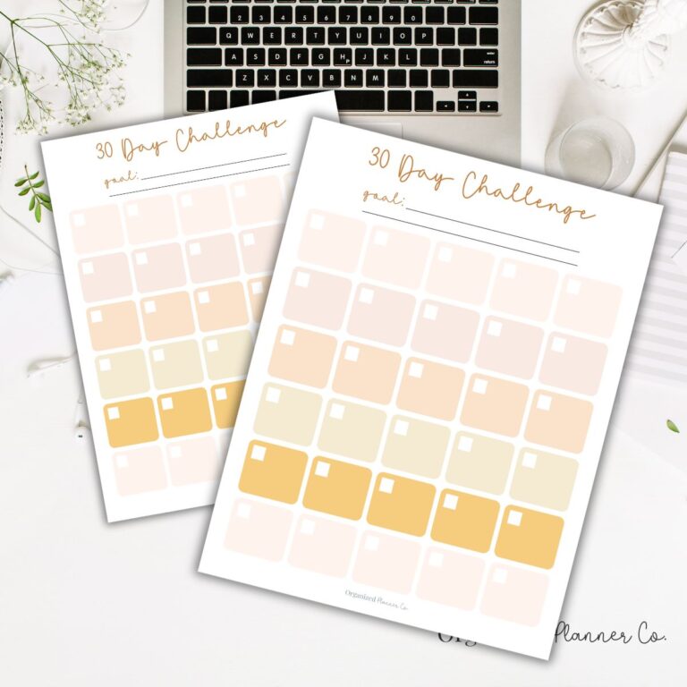 Blank 30 Day Challenge (Free Printable)
