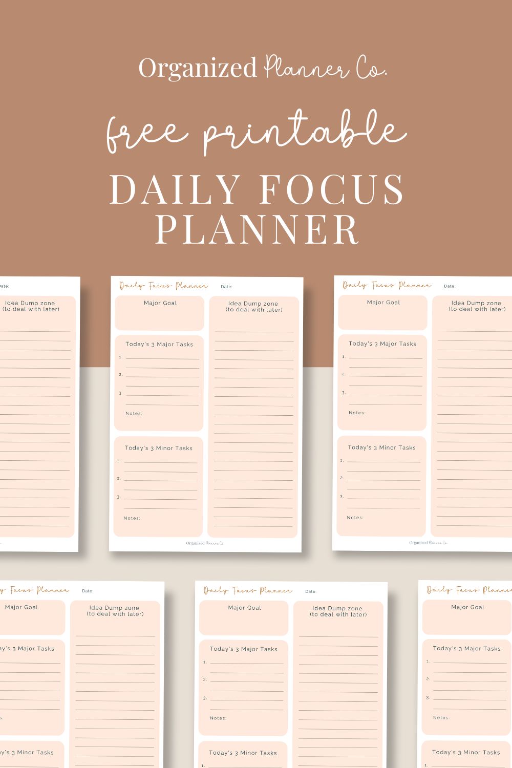 Free Daily Focus Goal Planner Printable - organizedplannerco.com