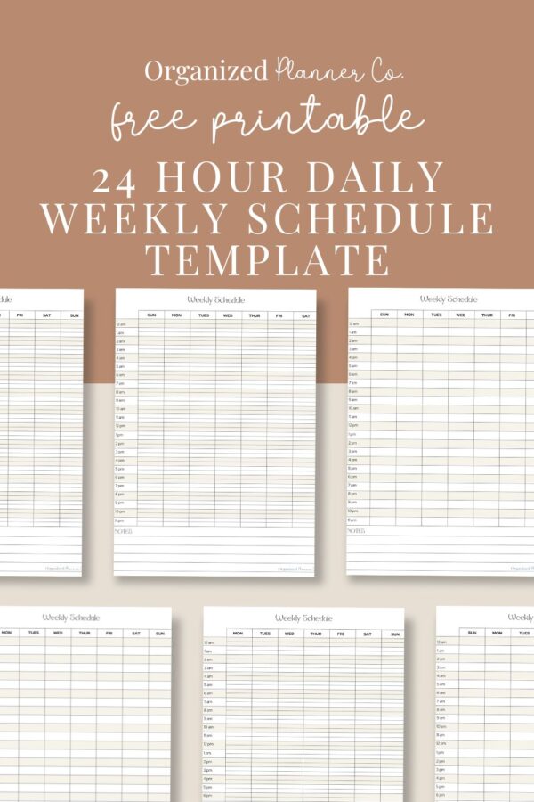 Princess 24 Hour Routine Free Printable 24 Hour Schedule - organizedplannerco.com