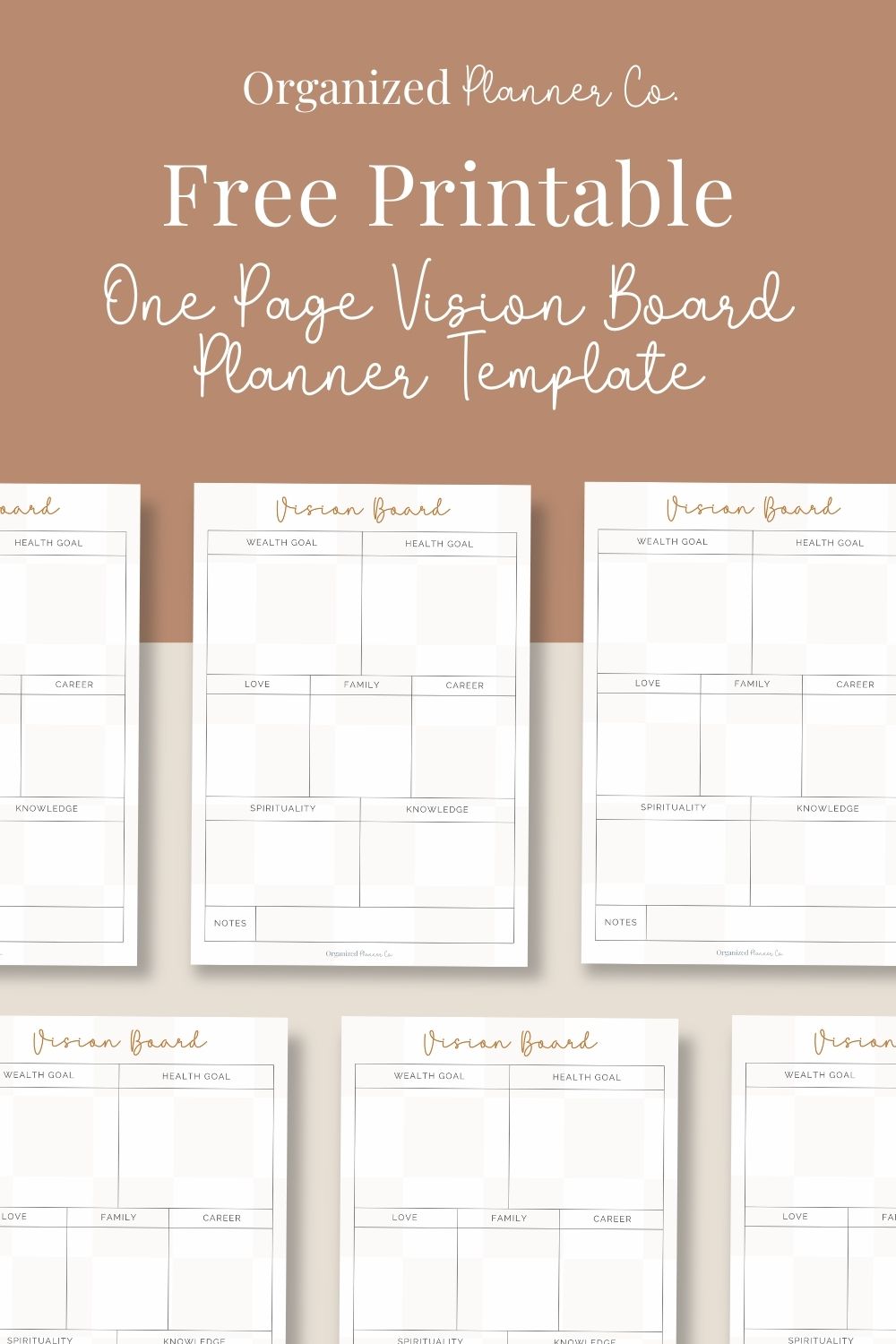 One Page Vision Board & Goal Setting Sheet (Free Printable ...