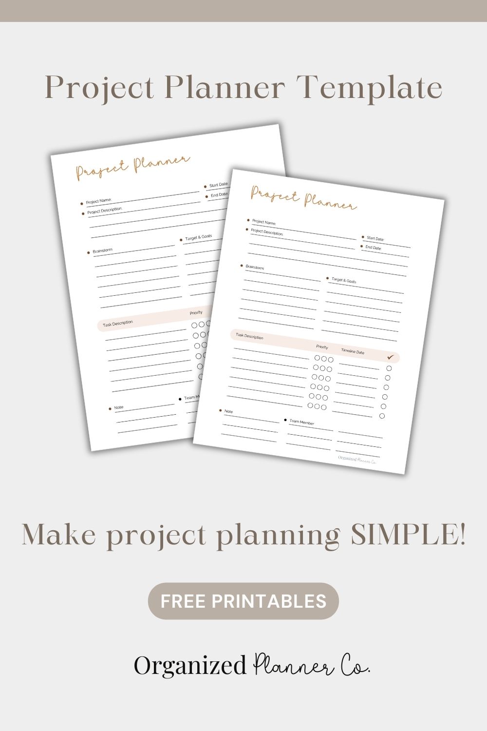Map Printable Project Free Printable Project Planner Worksheet - organizedplannerco.com