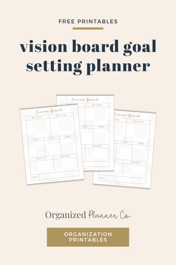 One Page Vision Board & Goal Setting Sheet (Free Printable ...