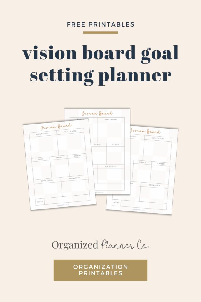 One Page Vision Board & Goal Setting Sheet (Free Printable ...