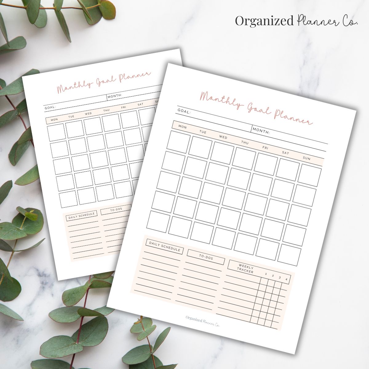 Monthly Goal Setting Planner Template (Free Printable)