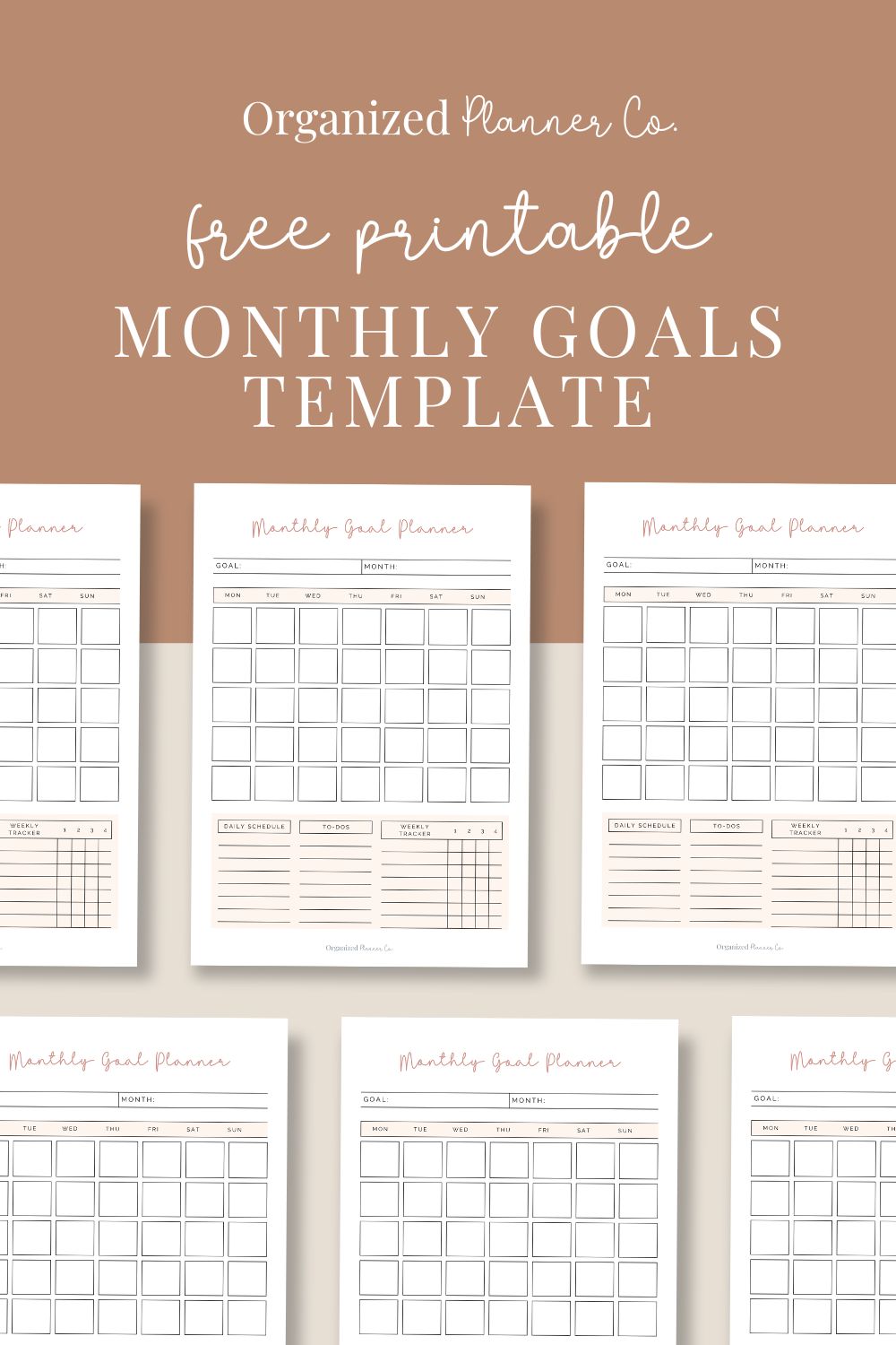 Monthly Goal Setting Planner Template (Free Printable ...