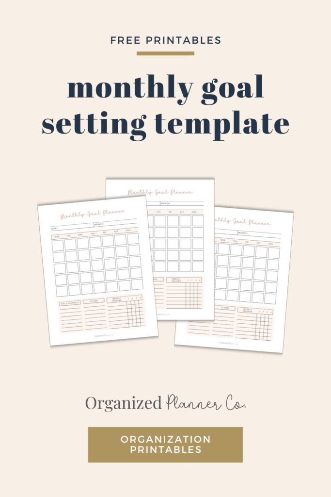 Monthly Goal Setting Planner Template (Free Printable ...