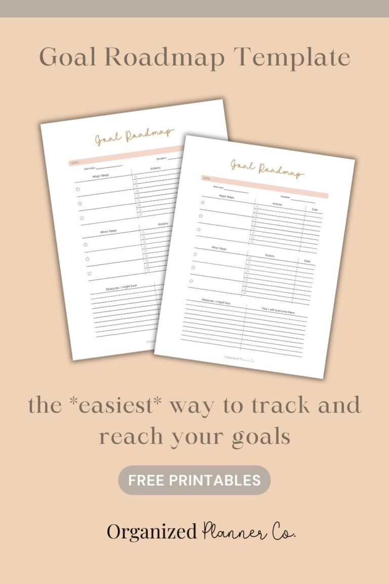 Free Goal Roadmap Printable (to Break Big Goals Into Doable Steps ...