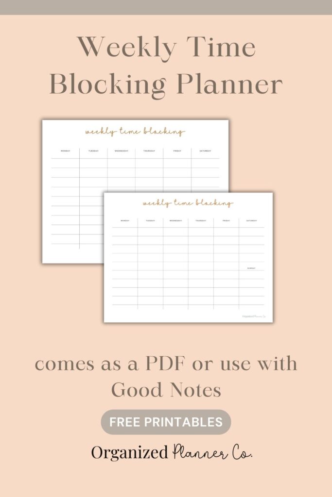 Free Printable Weekly Time Blocking Schedule Template ...