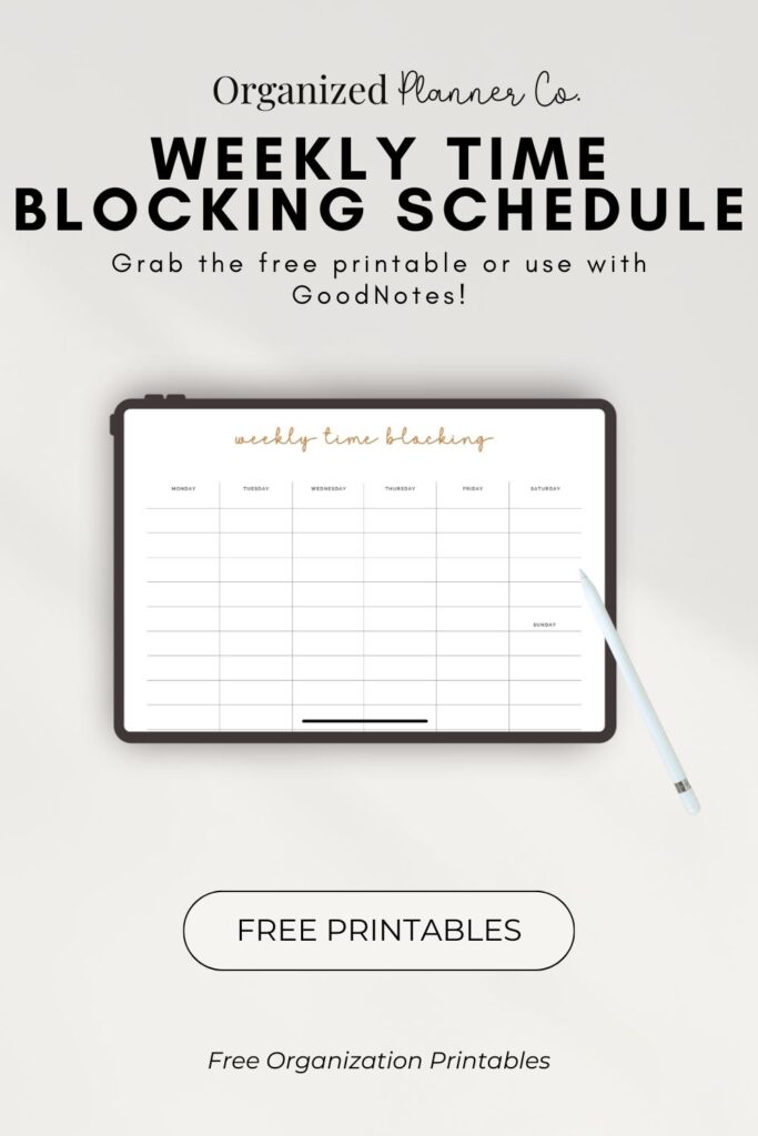 Free Printable Weekly Time Blocking Schedule Template ...