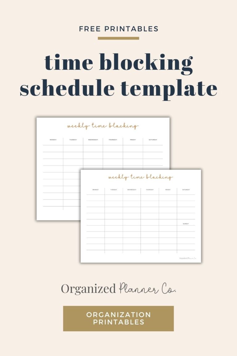 Free Printable Weekly Time Blocking Schedule Template ...