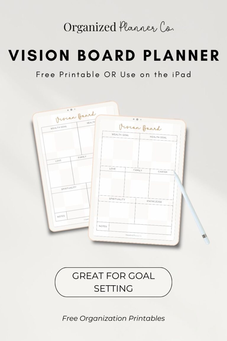 One Page Vision Board & Goal Setting Sheet (Free Printable ...