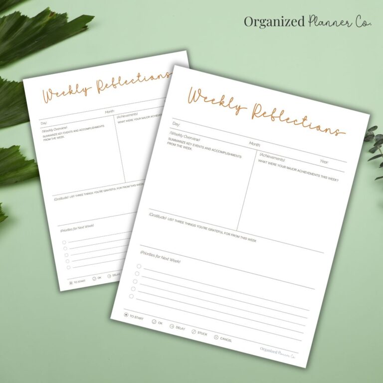 Free Weekly Reflection Planner Page (to Stay Grounded and Organized)
