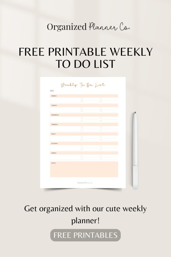 Free Printable Weekly To Do List Template - organizedplannerco.com