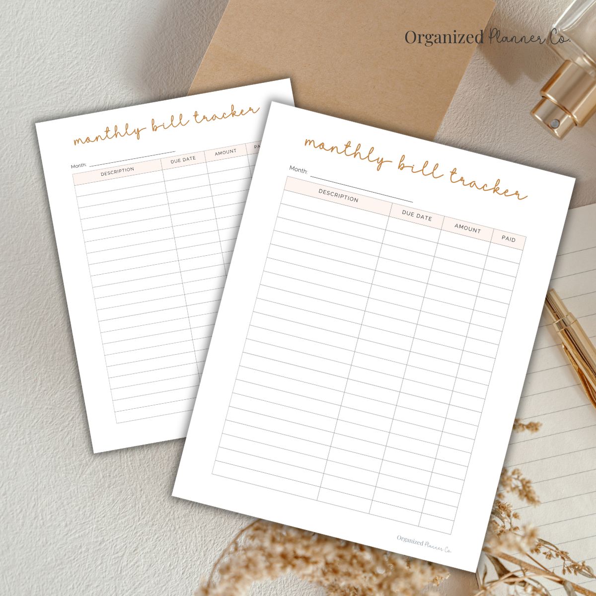 Free Printable Bill Tracker