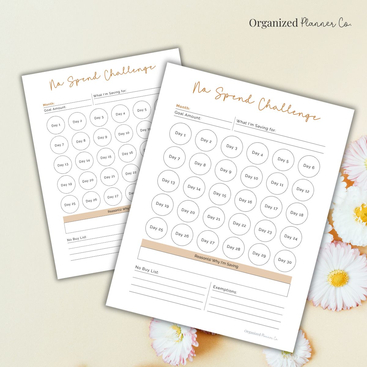 Free No Spend Challenge Printable